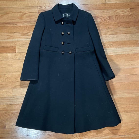 Vintage 50s Womens Wool Overcoat Furs by Bon Ton New Jersey