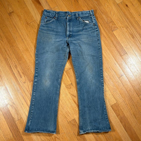 Vintage 70s LEE Riders Bootcut Flared Denim 34x29 - image 1