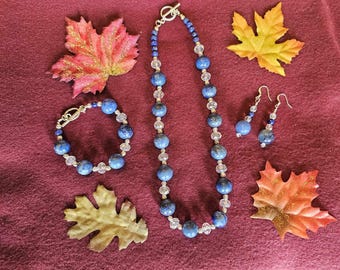 Genuine Lapis Jewelry Set