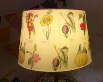 Unique lamp shade inspired by hand coloured botanical etchings