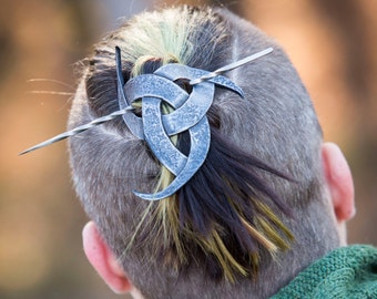 Cornes d'Odin Barrette à cheveux en cuir, Viking, Pirate, SCA, LARP