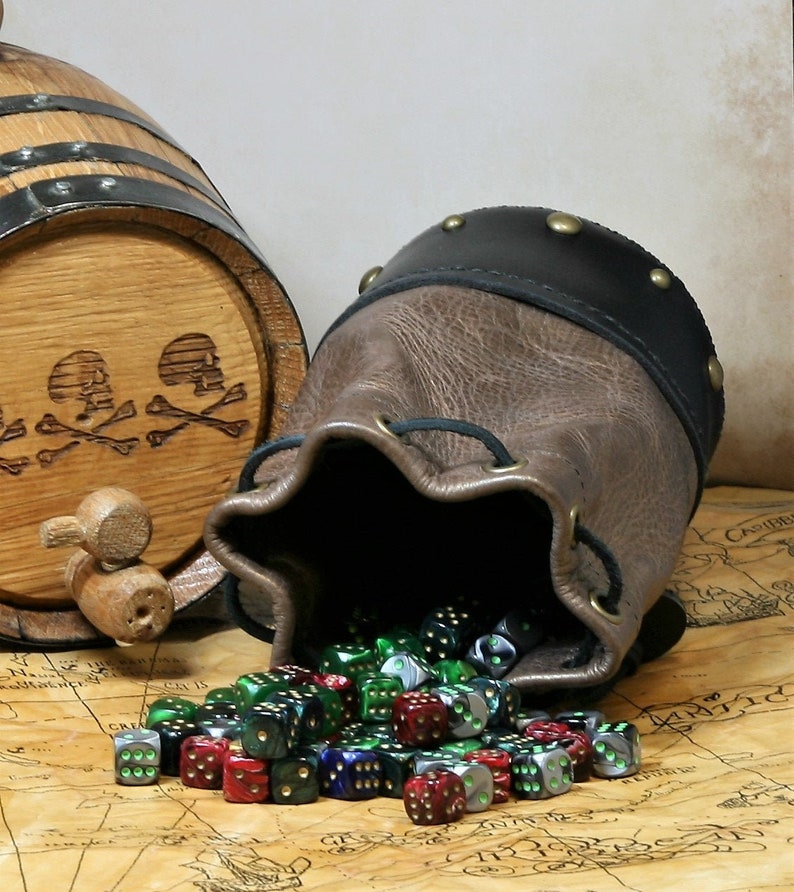Leather Dicebag Brass / Black RPG Dice Bag Tabletop Dicebag Etsy