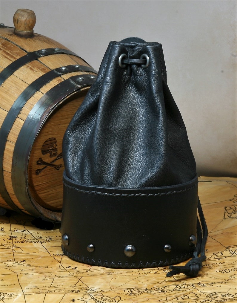 Leather Dicebag Black RPG Dice Bag Tabletop Dicebag Gaming Etsy