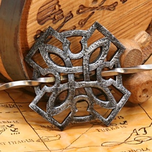 Leather Celtic / Oriental Mini Barrette