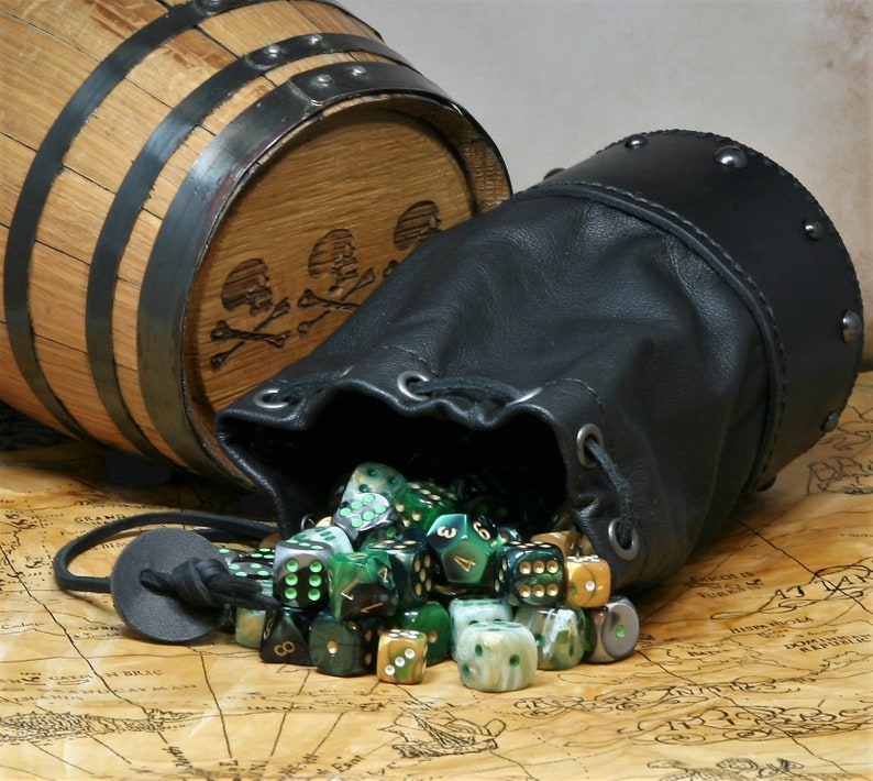 Leather Dicebag Black RPG Dice bag Tabletop dicebag Gaming Etsy