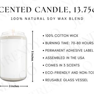 13.75oz Scented Candle Mockup for Printify, Natural Soy Wax, Etsy Listing Photo, Candlejar Mockup, Eco-friendly Candle Mocup photography