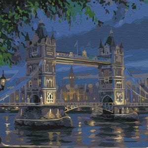 Tower Bridge Malen nach Zahlen Kit DIY Malset Malen auf Leinwand Wandbild Rahmen Set DIY Malerei DIY Malset Wandbild