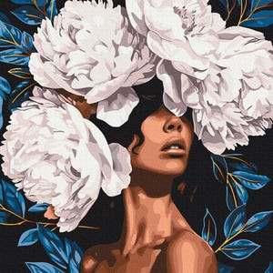 Flower head girl art Paint by number Kit