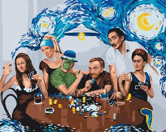 Berühmte Kunst Malen nach Zahlen Set DIY für Erwachsene | Berühmte Künstler Malset | Weihnachtsgeschenk handgefertigt | Van Gogh | Berühmter Künstler