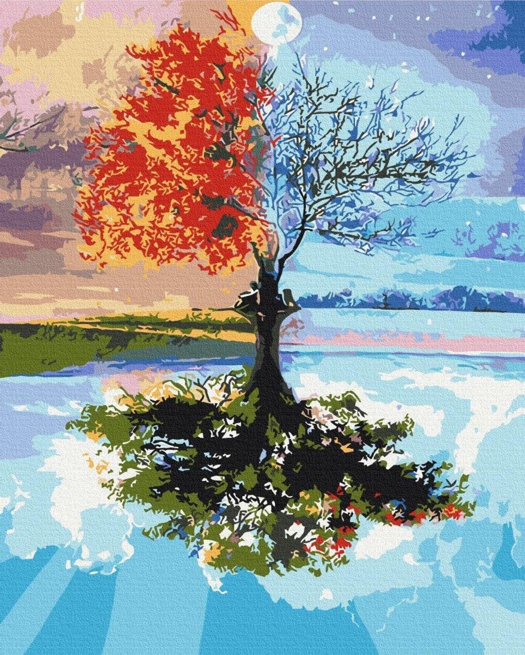 Four Seasons Tree Paint by Numbers Kit for Adults DIY - Etsy