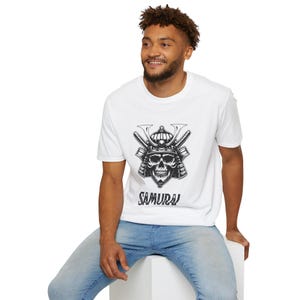 Samurai Skull Unisex T-Shirt, Vintage Tee, Gifts for Him, Streetwear, Cool Graphic Tee, Casual Wear