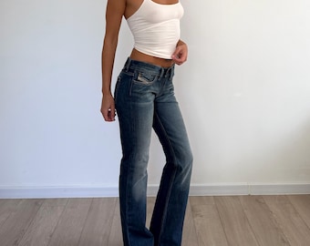 Vtg 90's Diesel Jeans Sz 32x29 Blue Bootcut ZATHAN Medium Wash