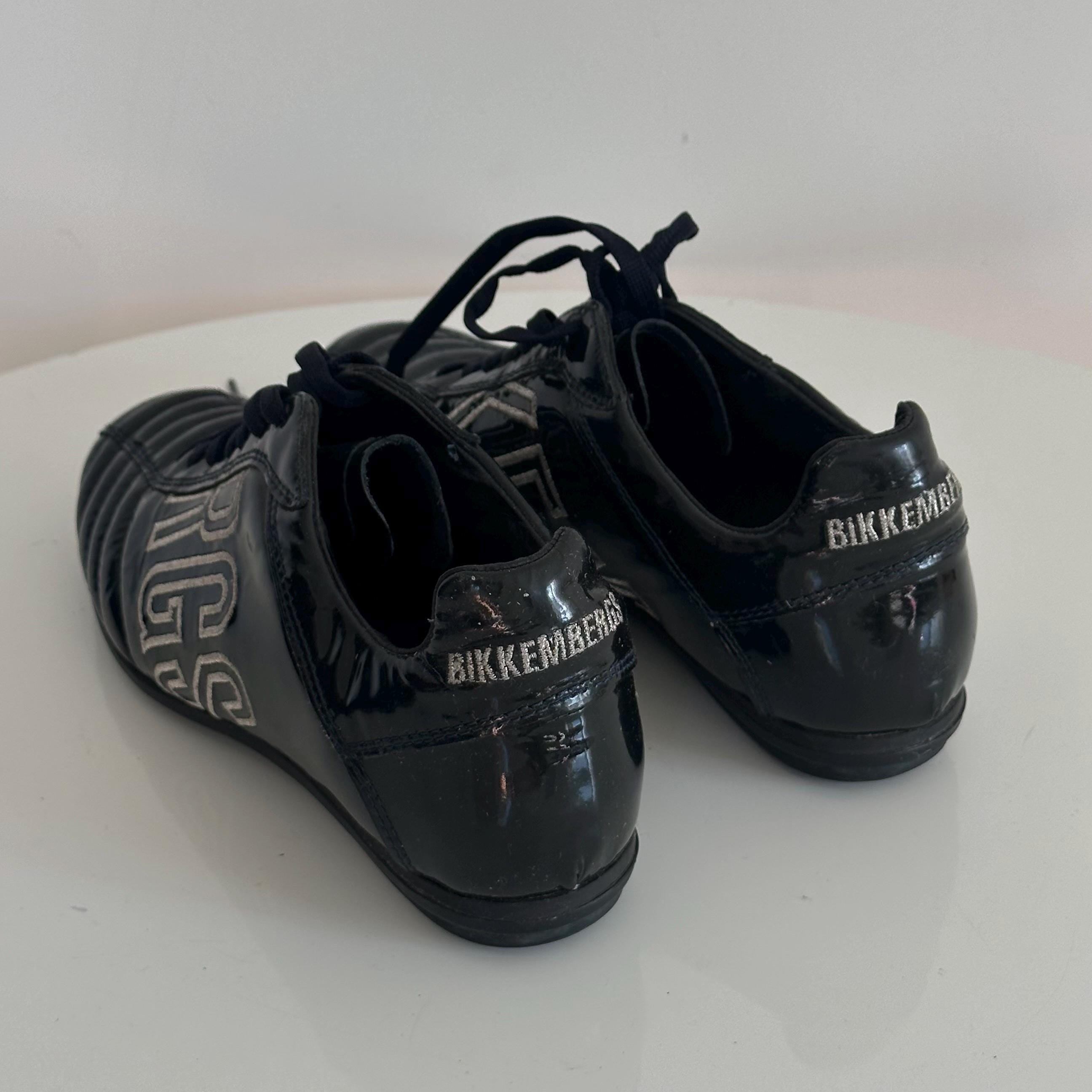 Dirk Bikkembergs Black Football Vintage Sneakers / Patent Leather