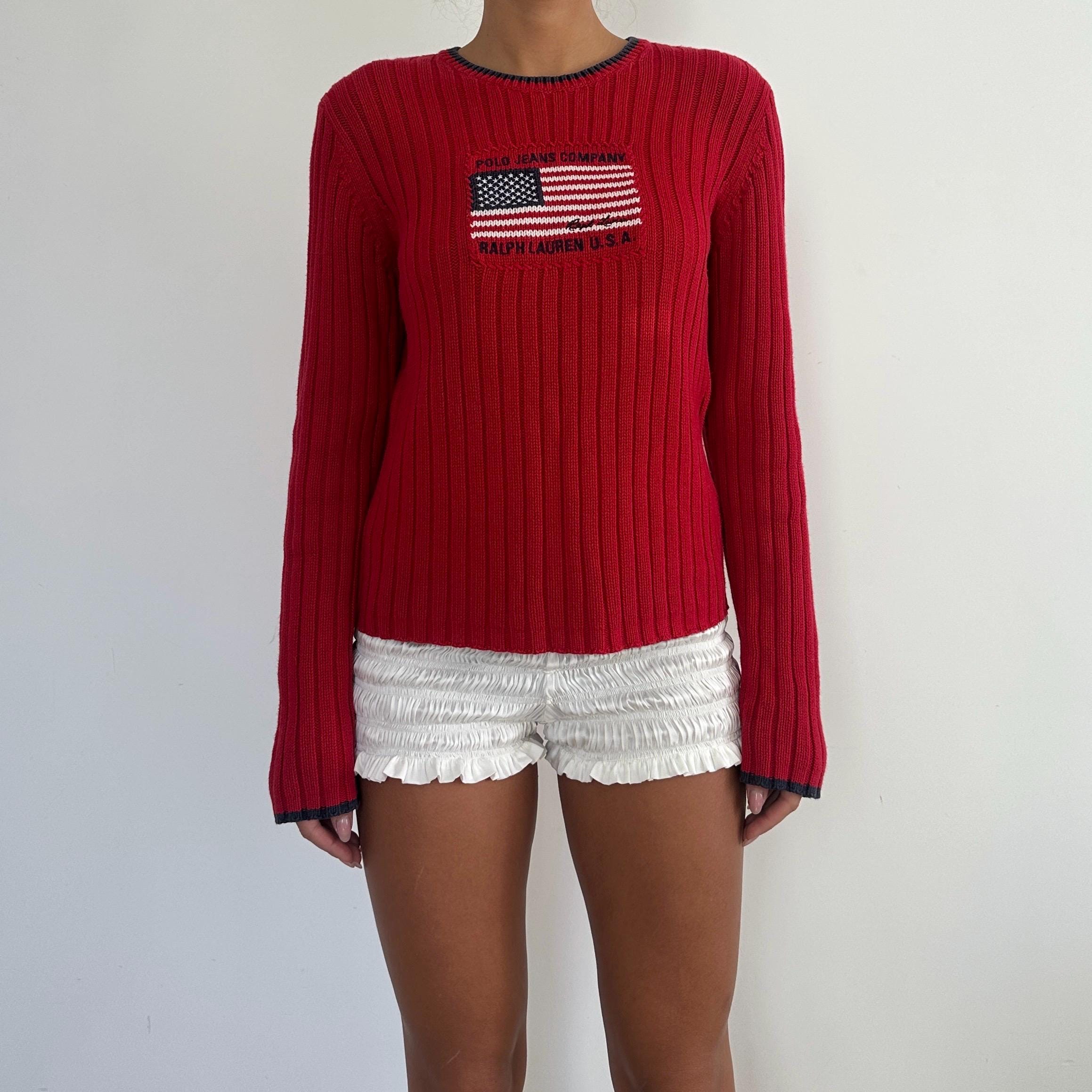 Polo Jeans Company Ralph Lauren Sweater / USA American Flag Logo 