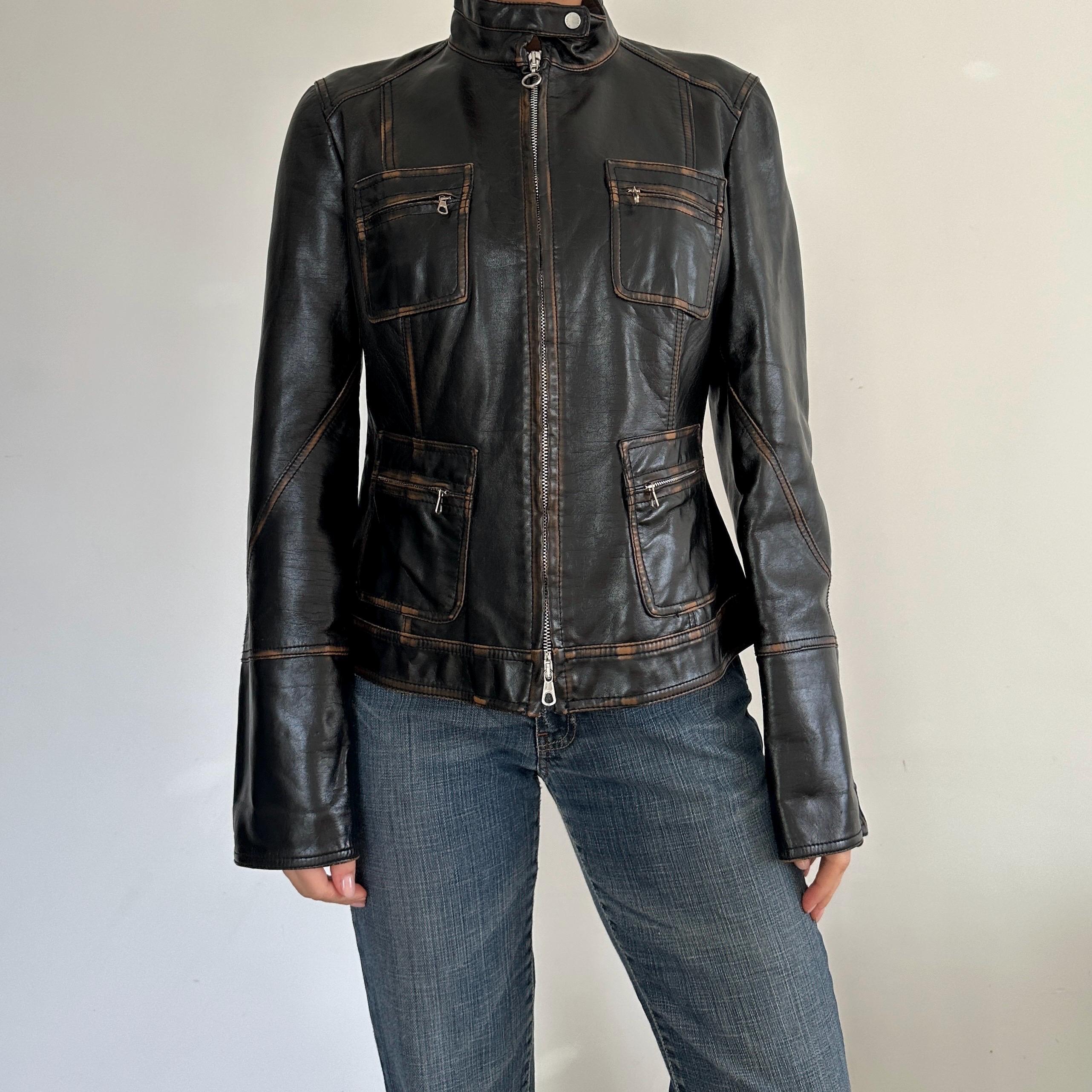 ジャケット・アウター y2k leather jacket doublezip 00s archive y2k leather jacket doublezip 00s archive - メルカリ