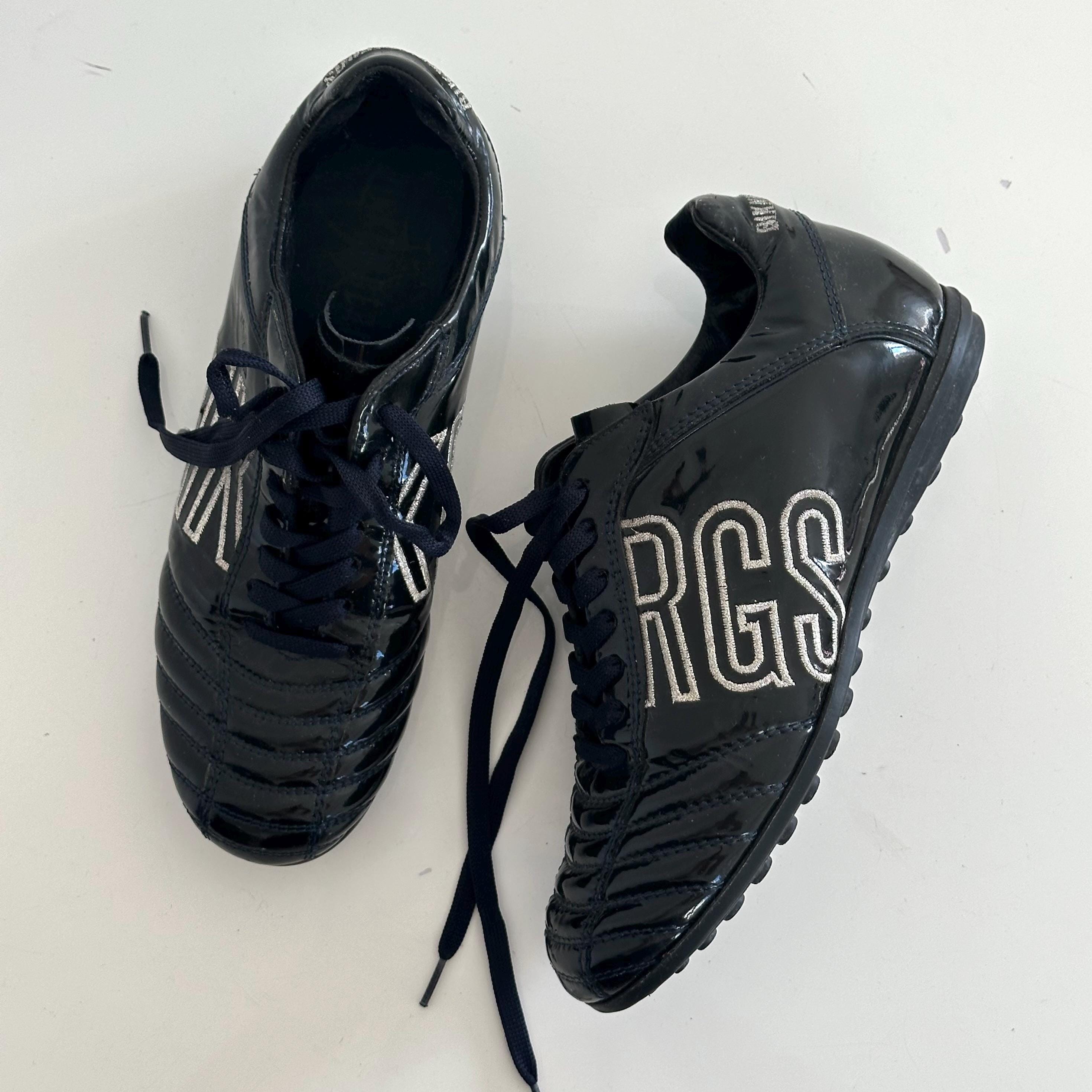 Dirk Bikkembergs Black Football Vintage Sneakers / Patent