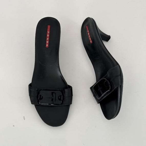 Arcive PRADA leather mules black Vintage Archive Prada Early 2000s