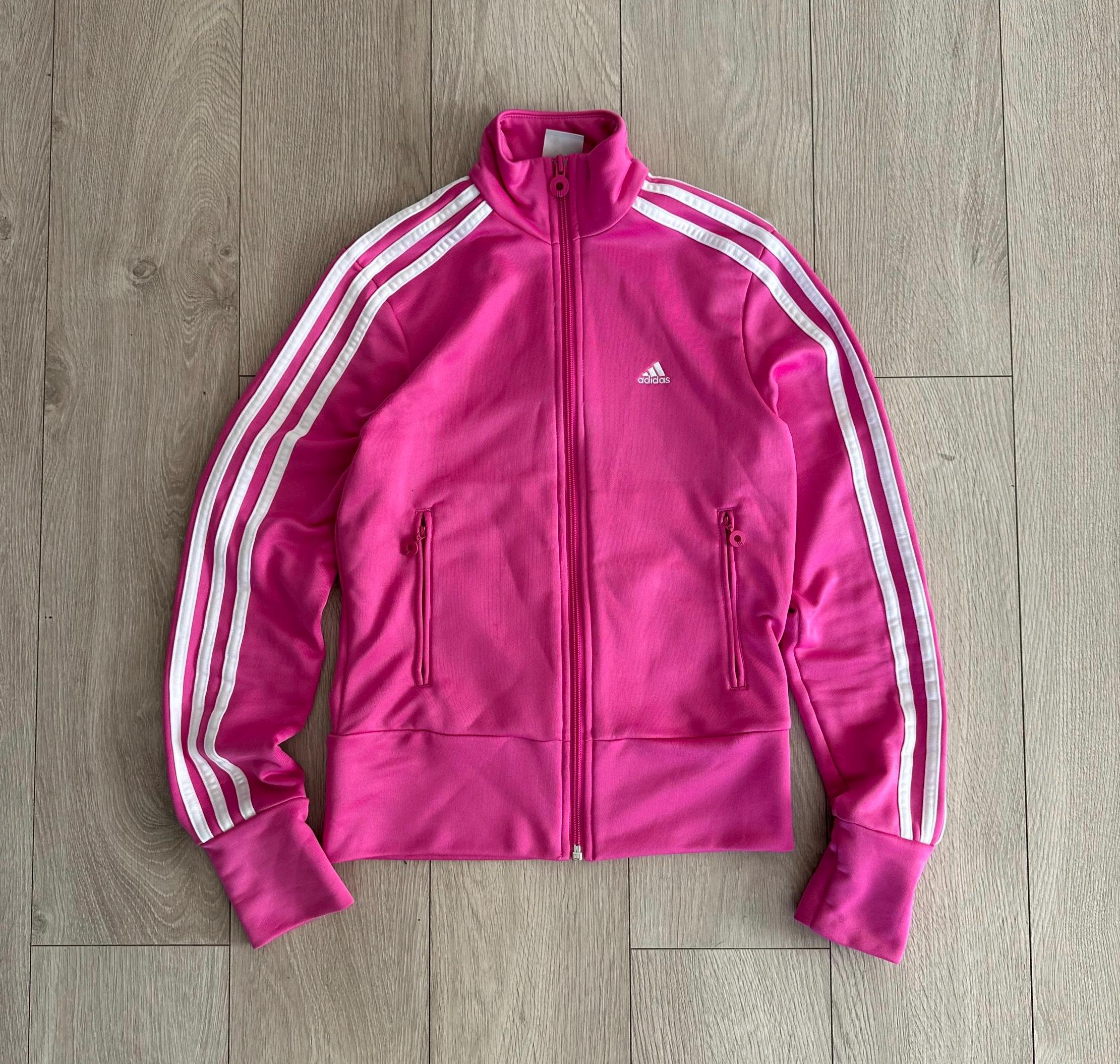 ビンテージadidas アディダス ジップアップ　ピンク Vintage Adidas Originals Pink White Zip up Jacket / Trefoil