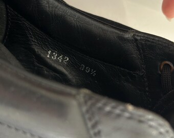 Vintage Prada Sport Black Leather Square Toe Lace up Sneakers