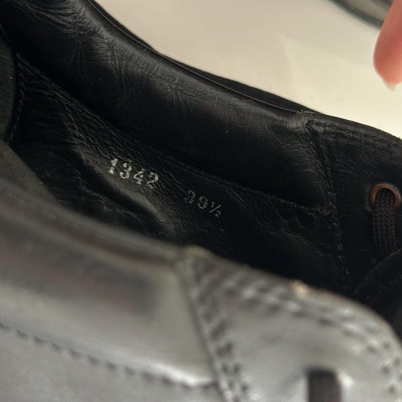 Vintage Prada Sport Black Leather Square Toe Lace up