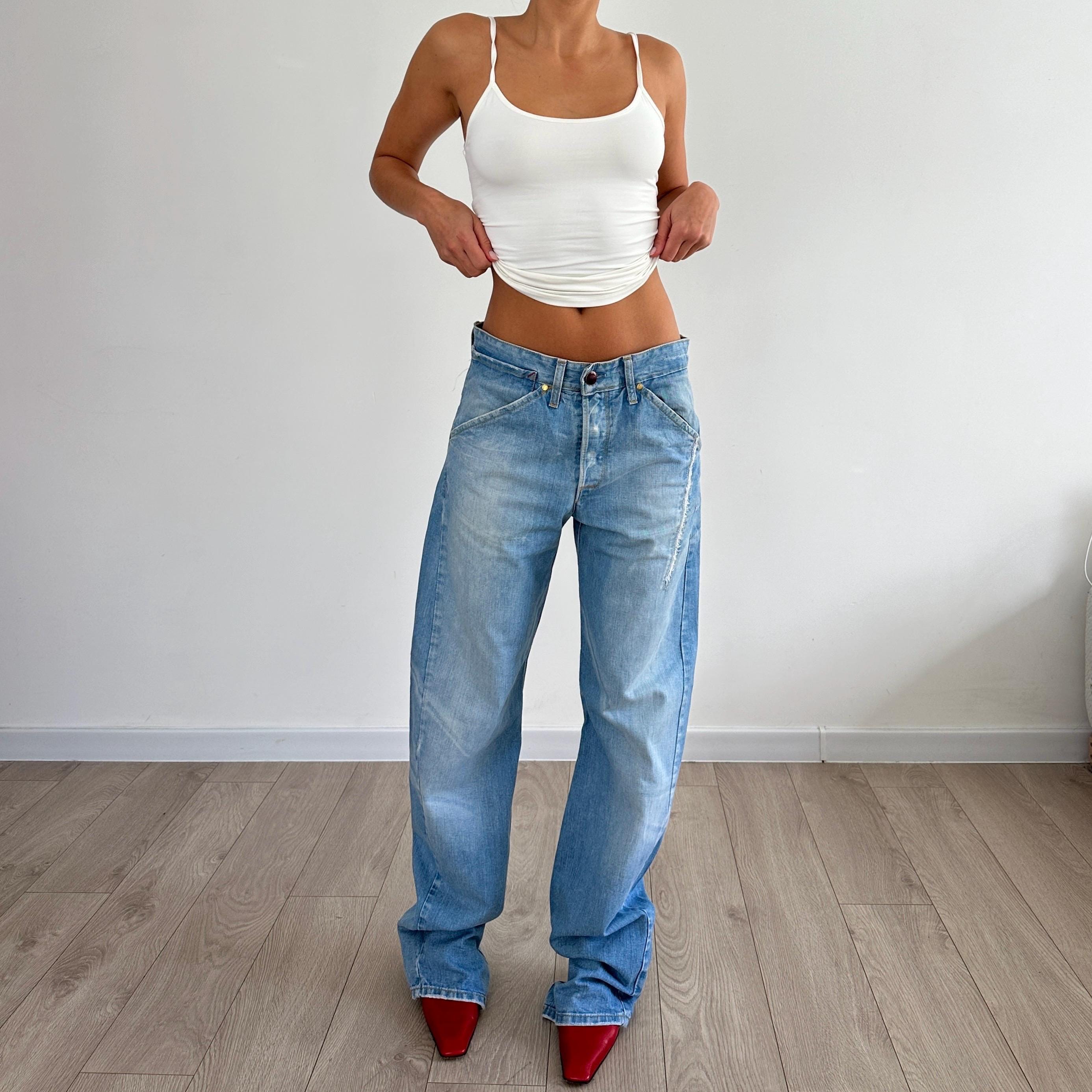Levi's Engineered Jeans 28 ライトブルー Rare Levi's Engineered Twisted Leg Light Blue Distressed