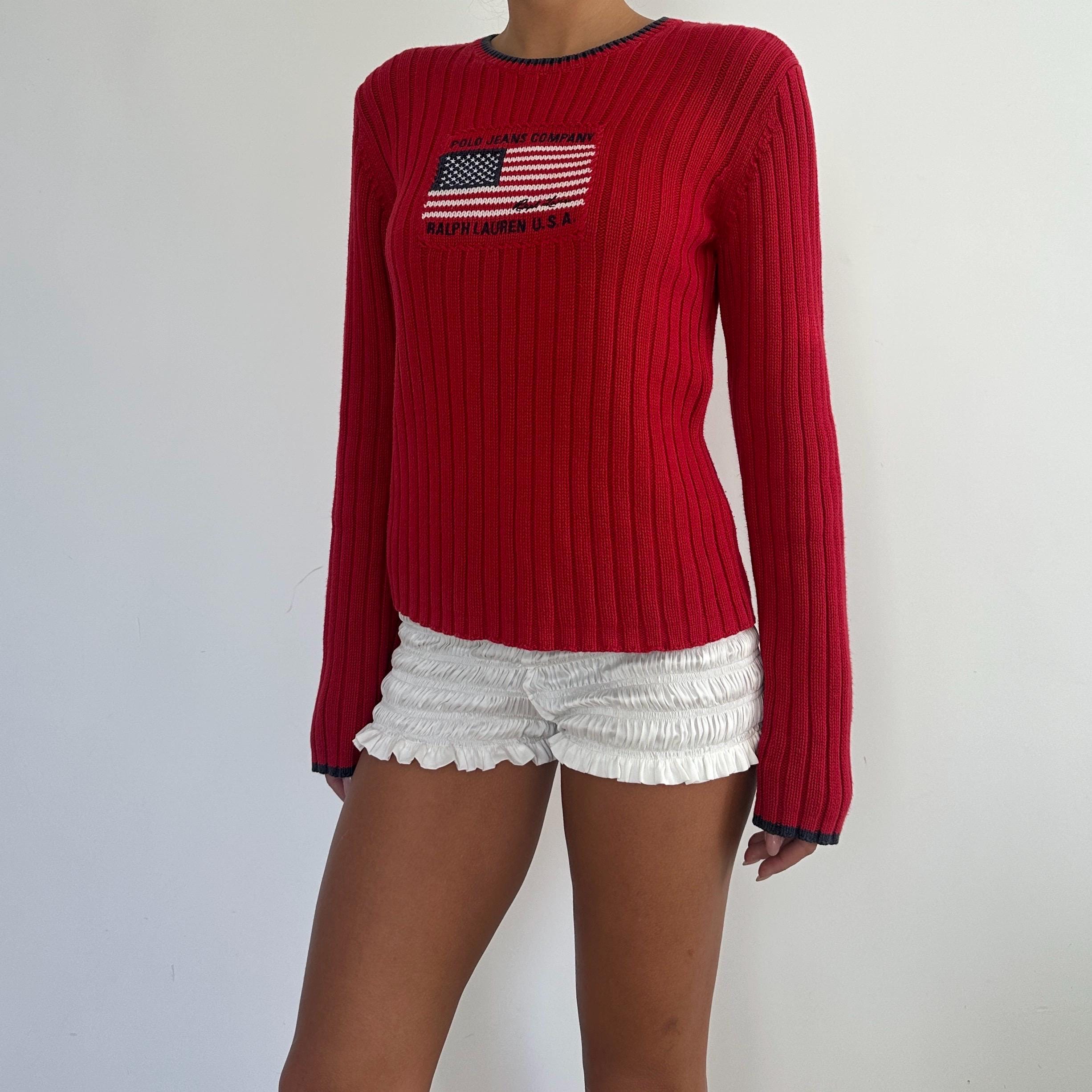 Polo Jeans Company Ralph Lauren Sweater / USA American Flag Logo 