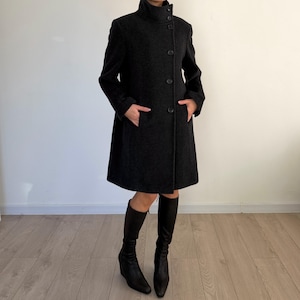 High Neck Wool Coat - Etsy