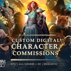Custom Fantasy Character Art | DnD Character Commission | Concept Art | RPG Character Art | Handmade NOT AI