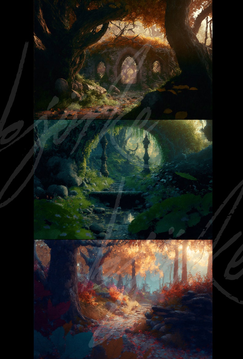 15 Fine Art Enchanted Forest Digital Backdrops Fantasy - Etsy