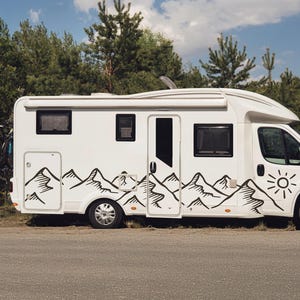 Mountain Range Car Decal: Camper Van, Motorhome, and VW T5 T6 Vinyl Sticker