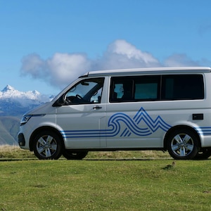 Mountain & Wave Car Decal Set: Adventure Camper Van Vinyl Graphics