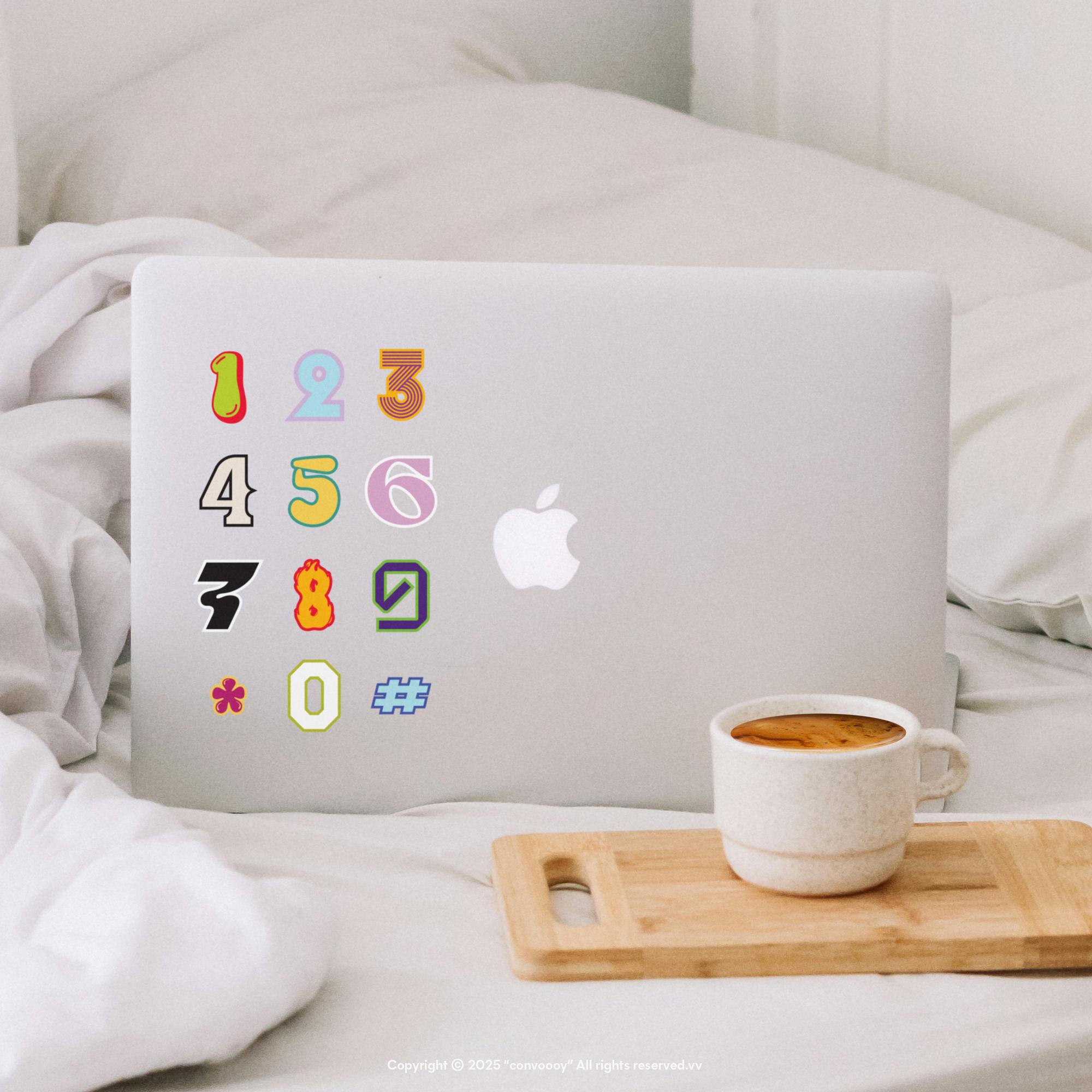 Numbers Sticker Set: Made for Luggage, Laptop, Travel Personalisation ...
