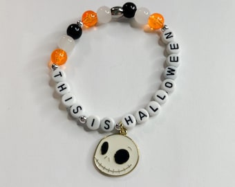 Jack Skellington Charm Bracelet: This is Halloween Beaded Bracelet