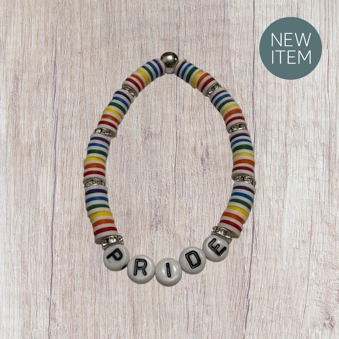 Rainbow Clay Bead Pride Bracelet: LGBTQIA Gift - Etsy