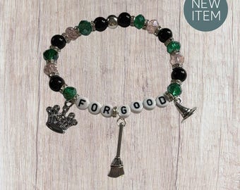 Wicked Inspired Charm Bracelet: Elphaba, Glinda, Musical Theater Gift