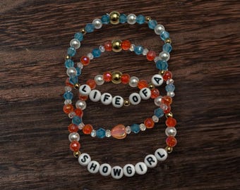 3 pulseras apilables de Life of a Showgirl Pulsera Swiftie Pulseras de Taylor Swift