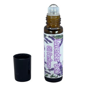 Lavender Dew Oil Perfume Roll-On - Relaxing 10ml Scent w Natural Botanical 20% Essential Oil, Jojoba| Calming Aromatherapy Gift  P003A