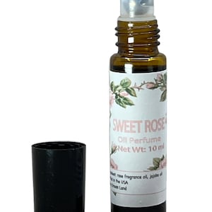 Sweet Rose Oil Perfume Roll-on - Romantic Floral Fragrance | Natural Botanical 20% Rose Oil, Jojoba Oil, 10ml Vintage-Inspired Gift P001A