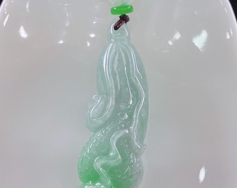 M5587 Natural Jadeite Carved Cabbage Pendant