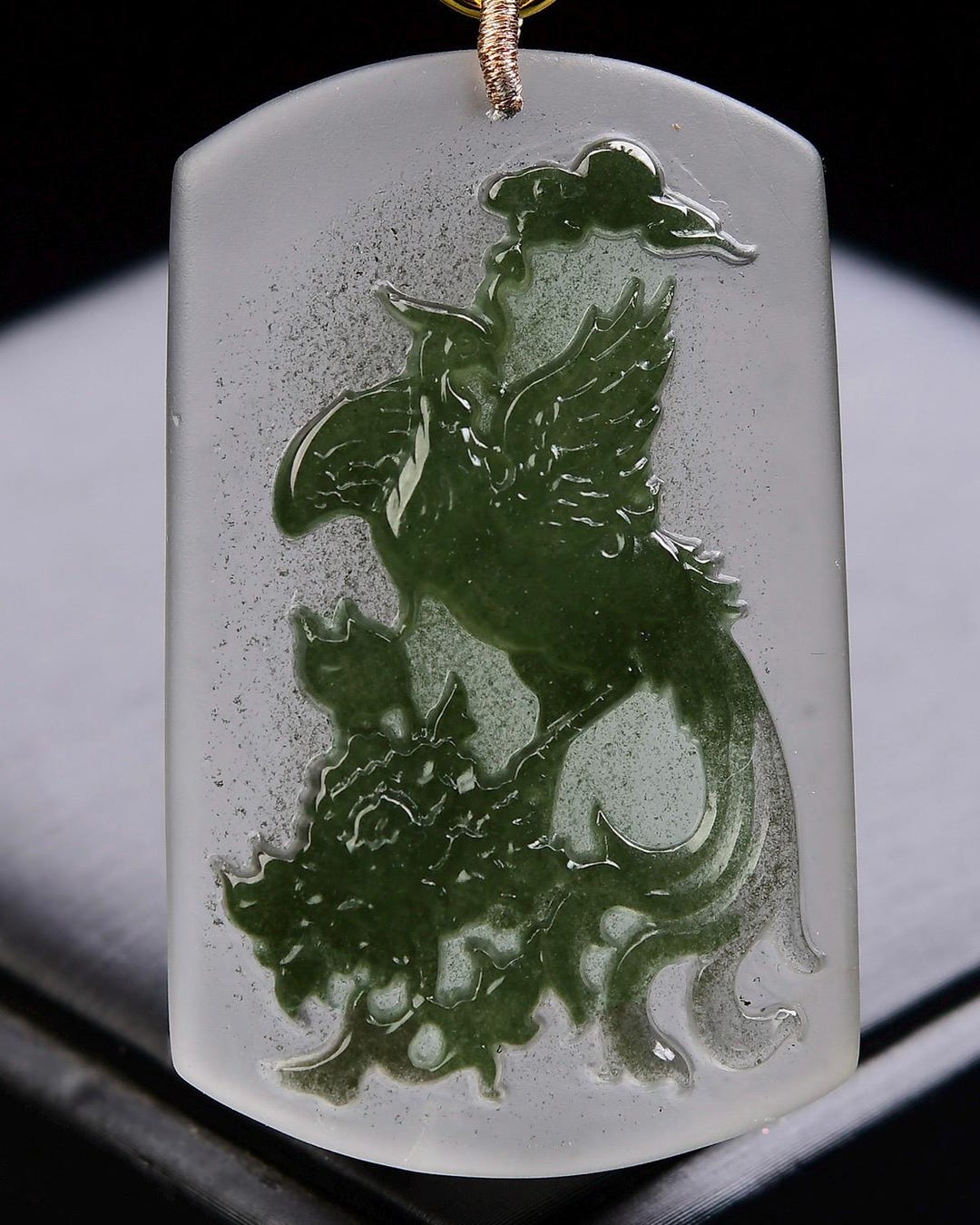 Natural Green Crystal Phoenix Pendant With Certificate M8171 - Etsy