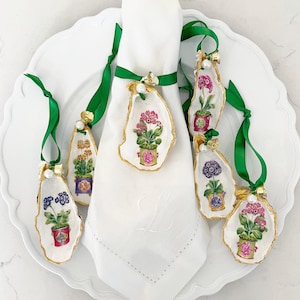 Oyster Shell Spring Napkin Rings, Table Decor, Oyster Decor, Napkin Rings, Hamptons decor, Chinoiserie