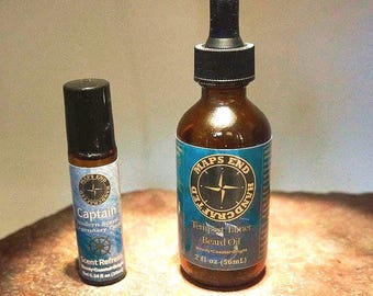 Seafarer’s Taming Set - Captain Scent Refresh 10 mL & Tempest Tamer Beard Oil 2 oz,