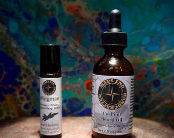 Navigators Kit Beard Oil & Scent Combo 2 oz, 10ml Handcrafted Woody