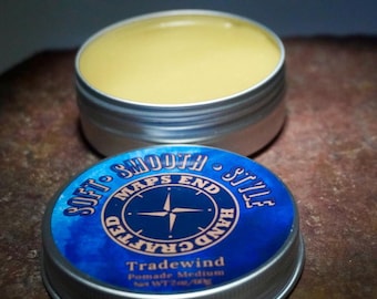 Tradewind Pomade 2oz Tin - Classic Cedarwood, Bay Rum & Lavender Scent, Medium Hold