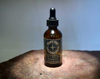 Vale's Whisper Sandalwood Bourbon Beard Oil: Handcrafted 2oz Grooming Elixir with Essential Oils