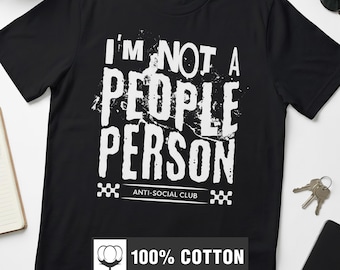 Anti-Social Club Graphic Tee: Minimalistiskt Goth Grunge-tryck på baksidan