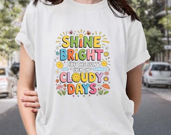 Sunshine Vibes-T-shirt: retro T-shirt met grafische print voor positiviteit