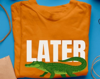 Camiseta de cocodrilo: Camiseta gráfica retro de caimán, humor sarcástico