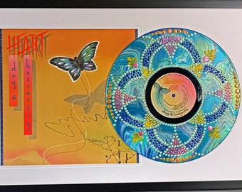 Heart Dog and Butterfly Vinyl Album Art Wall Hanging, Music Lover, Classic Rock