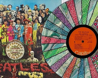 The Beatles Vinyl Album Art, Sgt Pepper's Lonely Hearts Club Band, Gift for Beatles Fan, Music Gift